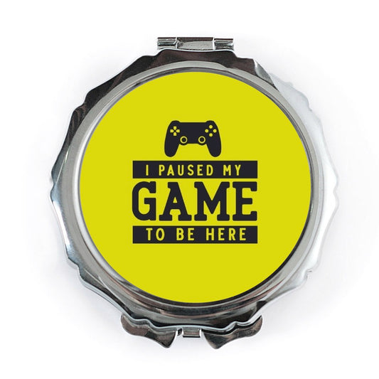 Gaming Pocket Mirror, I Paused My Game, Gamer Gift, Funny Mirror, Compact Mirror, Gamer Accessories, Video Game Lover, Novelty Mirror - Tawshia