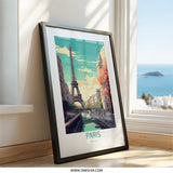 Paris France Wall Art, Eiffel Tower Print, Cityscape Wall Decor, European Travel Poster, Travel Wall Art, Paris Artwork, Home Decor - Tawshia