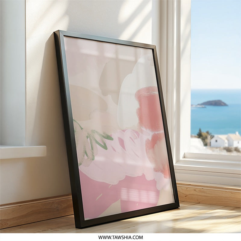 Abstract Blush Wall Art, Modern Pastel Print, Trendy Home Decor, Contemporary Painting, Stylish Wall Decor, Digital Art Prints - Tawshia
