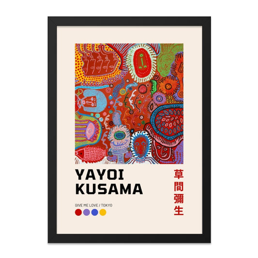 Yayoi Kusama Wall Art, Give Me Love Tokyo, Abstract Faces Print, Japanese Art Poster, Modern Home Decor, Colorful Wall Decor - Tawshia