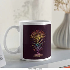 Colorful DNA Tree Art on Black Ceramic Mug product type