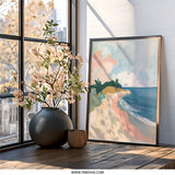 Beach Wall Art, Coastal Landscape Print, Ocean View Artwork, Modern Seascape Painting, Beach House Decor, Relaxing Home Art - Tawshia