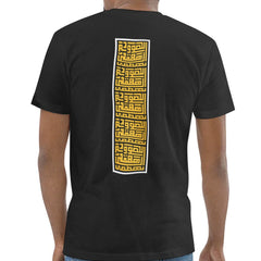 Unique Black Tee with Intricate Gold Design product type