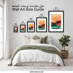 American Samoa Wall Art, National Park Print, Tropical Island Decor, Sunset Palm Trees, Travel Poster, Vacation Souvenir - Tawshia