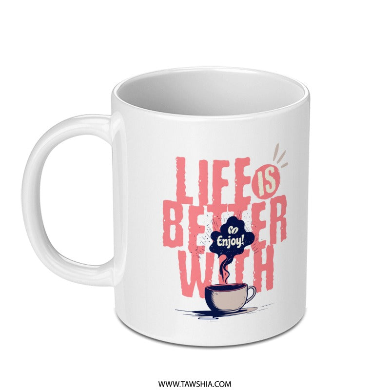 Life Is Better with Enjoy Logo Print Mug product type
