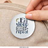 Eat Sleep Be Cute Repeat Pinback Button, Baby Shower Gift Idea, Newborn Gift, Funny Baby Pin, Baby Quote Button, Cute Pinback Button - Tawshia