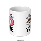 You and Me Coffee Mug, Kawaii Mug, Cute Coffee Mug, Donut Mug, Gift for Her, Foodie Mug, Best Friend Gift, Unique Mug Design - Tawshia