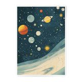Cosmic Photographic Print, Retro Planets Art, Space Wall Decor, Celestial Home Decor, Solar System Print, Kids Room Decor, Space Art - Tawshia