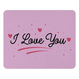 I Love You Mouse Pad, Valentine's Day Gift, Pink Mousepad, Cute Office Decor, Heart Mouse Mat, Unique Gift, Mousepad For Her, Desk Accessory - Tawshia