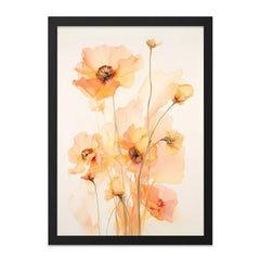 Orange Poppy Wall Art, Floral Wall Decor, Botanical Print, Flower Art Print, Modern Wall Hanging, Warm Tone Art, Home Decor Art - Tawshia