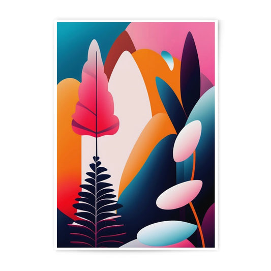 Abstract Art Photographic Print, Colorful Modern Wall Art, Botanical Illustration, Unique Home Decor, Vibrant Office Art Print - Tawshia