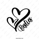 Besties Pillow, Best Friend Gift, Friendship Pillow, Heart Pillow, Decorative Pillow, Room Decor, Gift for Bestie, Home Decor - Tawshia