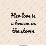 Her Love Beacon Pocket Mirror, Inspirational Quote Mirror, Handbag Mirror, Unique Gift for Her, Pocket Sized Mirror, Compact Mirror - Tawshia