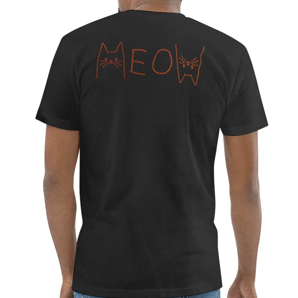Cat Lover Black Shirt with Meow Design product type