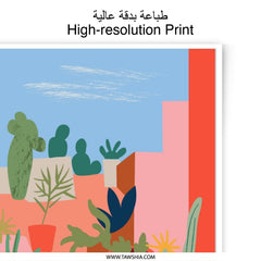 Cactus Photographic Print, Plants Illustration, Colorful Home Decor, Southwest Art, Desert Garden, Tropical Wall Art, Unique Gift Idea - Tawshia