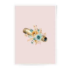Telescope Floral Photographic Print, Astronomy Art, Dreamer Gift, Celestial Wall Decor, Visionary Art, Unique Home Decor - Tawshia