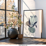 Abstract Floral Wall Art, Minimalist Botanical Print, Boho Home Decor, Modern Art Print, Nature Inspired Wall Decor - Tawshia