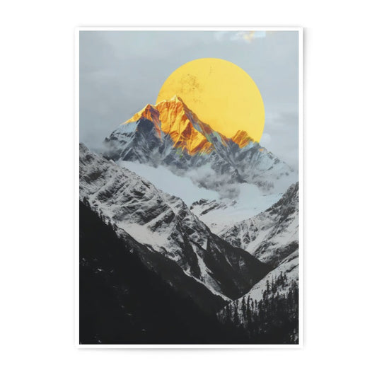 Mountain Peak Photographic Print, Sunrise Art Print, Snowy Mountain Landscape, Nature Photography, Wall Art Decor, Home Decor - Tawshia
