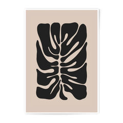 Monstera Leaf Photographic Print, Botanical Art Print, Black and Beige Minimalist Wall Art, Tropical Leaf Print, Home Decor, Nature Art - Tawshia