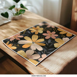 Floral Pattern Photographic Print, Yellow Pink Flower Art, Modern Home Decor, Botanical Wall Art, Stylish Floral Artwork - Tawshia