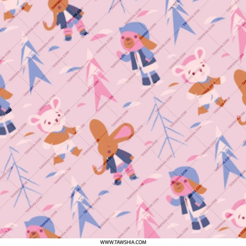 Adorable Pink Patterned Fabric with Playful Toys product