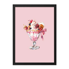 Berry Dessert Wall Art, Watercolor Sundae Print, Foodie Kitchen Decor, Sweet Treat Painting, Pink Wall Art, Gift Idea (139 characters) - Tawshia
