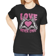 Love Never Ends Skeleton Heart Design T-shirt product type