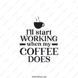 Coffee Lover Pocket Mirror, Funny Quote Gift, Workaholic Mirror, Sarcastic Present, Coffee Addict, Novelty Compact Mirror, Gift for Her - Tawshia