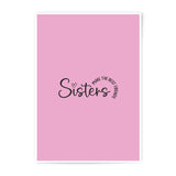 Sisters Photographic Prints, Best Friends Art, Friendship Quote, Pink Wall Decor, Sister Gift Idea, Minimalist Print - Tawshia