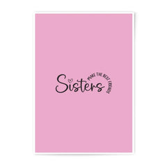 Sisters Photographic Prints, Best Friends Art, Friendship Quote, Pink Wall Decor, Sister Gift Idea, Minimalist Print - Tawshia