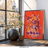 Abstract Expressionism Wall Art, Modern Art Print, Orange Purple Painting, Contemporary Art Decor, Home Office Art - Tawshia