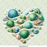 Seashell Heart Pinback Button, Beach Lover Gift, Coastal Decor Button, Ocean Themed Button, Heart Shaped Pin Button, Shell Collector Button - Tawshia