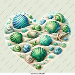 Seashell Heart Pinback Button, Beach Lover Gift, Coastal Decor Button, Ocean Themed Button, Heart Shaped Pin Button, Shell Collector Button - Tawshia