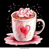Heart Cocoa Pinback Button, Valentine's Button, Cute Heart Mug, Gift for Her, Sweet Treat, Romantic Gift, Kawaii Button, Cocoa Love - Tawshia