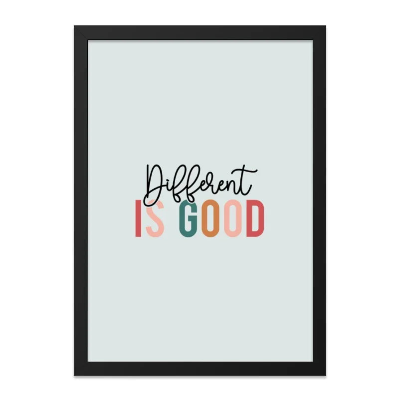Different is Good Wall Art, Inspirational Quote Print, Motivational Poster, Positive Affirmation Decor, Home Office Art, Encouraging Gift - Tawshia