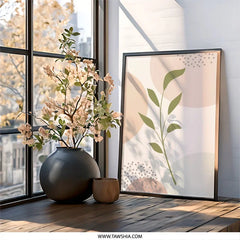 Botanical Wall Art, Abstract Leaves Print, Minimalist Art Print, Nature Inspired Artwork, Modern Home Decor, Elegant Wall Decor - Tawshia