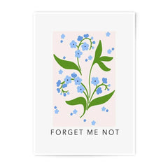Forget Me Not Photographic Print, Botanical Wall Art, Flower Illustration, Minimalist Art Print, Floral Home Decor, Spring Art - Tawshia
