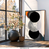 Abstract Circles Wall Art, Modern Geometric Print, Minimalist Home Decor, Contemporary Wall Decor, Circle Art Print - Tawshia