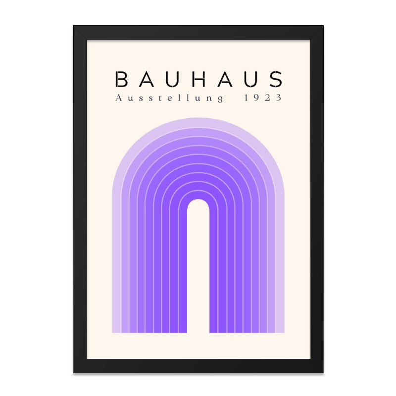 Bauhaus Wall Art, Ausstellung 1923 Print, Abstract Geometric Art, Modern Home Decor, Purple Arch Wall Art - Tawshia