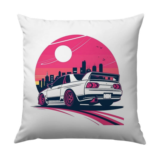 Skyline R32 Pillow, JDM Car Pillow, Japanese Car, Cityscape Art, Car Art, Car Lover Gift, Throw Pillow, Cushion Cover, Home Decor - Tawshia