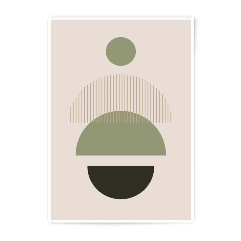 Geometric Art Photographic Print, Abstract Shapes Wall Art, Minimalist Home Decor, Modern Circle Print, Earth Tone Artwork - Tawshia