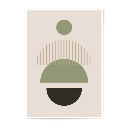 Geometric Art Photographic Print, Abstract Shapes Wall Art, Minimalist Home Decor, Modern Circle Print, Earth Tone Artwork - Tawshia