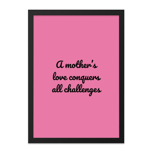 Mother's Love Wall Art, Inspirational Quote Print, Pink Wall Decor, Home Decor Art, Gift for Mom, Motivational Wall Art - Tawshia