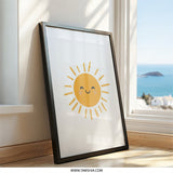 Smiling Sun Wall Art, Kids Room Decor, Sunshine Print, Nursery Art, Happy Sun Illustration, Bright Wall Decor, Cheerful Home Decor (138) - Tawshia