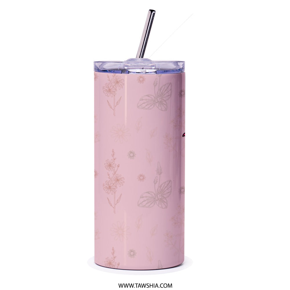 Dreamer Butterfly Tumbler, Floral Tumbler, Inspirational Tumbler, Trendy Cup, Gift for Her, Cute Tumbler, Motivational Tumbler - Tawshia