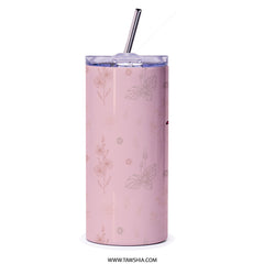 Dreamer Butterfly Tumbler, Floral Tumbler, Inspirational Tumbler, Trendy Cup, Gift for Her, Cute Tumbler, Motivational Tumbler - Tawshia