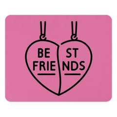Best Friends Mouse Pad, Heart Necklace Mousepad, BFF Desk Decor, Cute Pink Mousepad, Matching Bestie Gift, Friendship Gift Mouse Pad - Tawshia