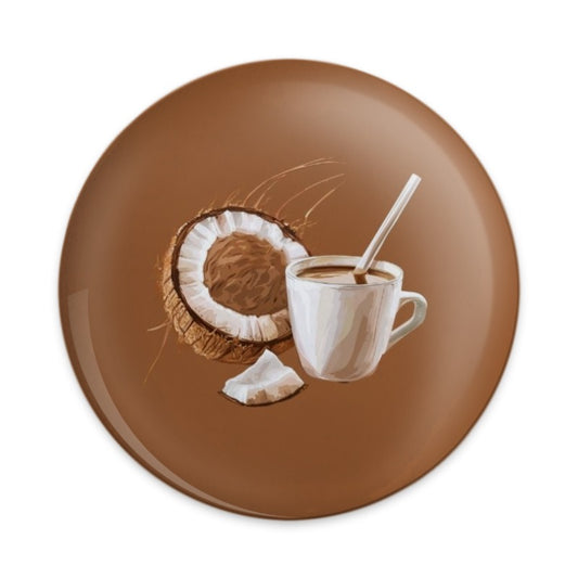 Coconut Pinback Button, Tropical Drink Button, Coconut Lover Gift, Refreshing Pinback Button, Island Vibe Pinback Button - Tawshia