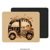 Floral Car MousePad, Unique Desk Decor, Cute Car Art, Car Lover Gift, Artistic Office Accessory, Fun Mouse Pad, Aesthetic Workstation - Tawshia