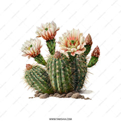 Blooming Cactus Tote Bag, Botanical Print, Vintage Cactus Illustration, Desert Plant Bag, Floral Tote, Gift for Plant Lover, Nature Lover - Tawshia